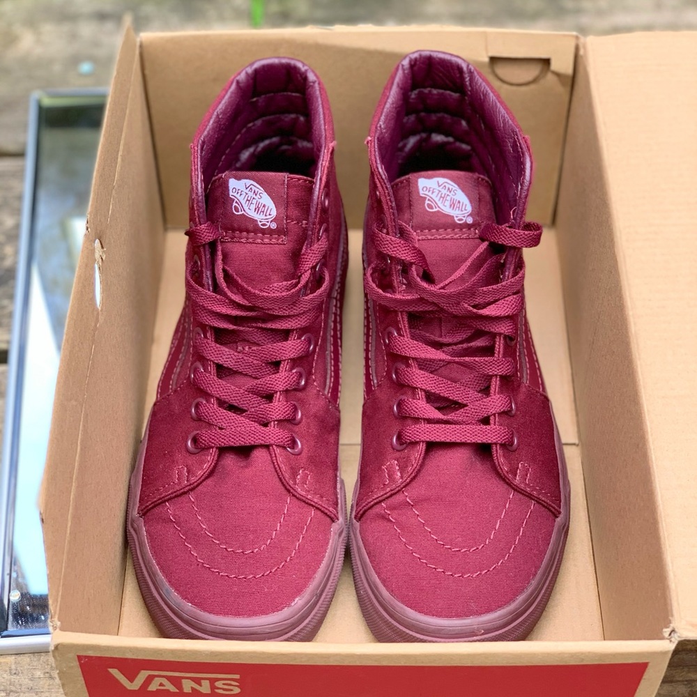 COPY - ▪️Burgundy High Top Vans - Picture 1 of 4